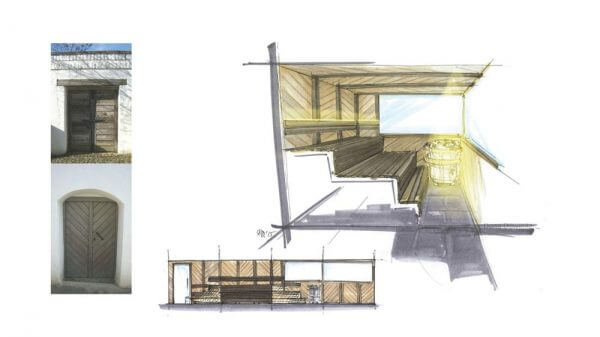 Designentwurf Sauna Vorkapplsauna für Vino Spa / Hotel Althof Retz